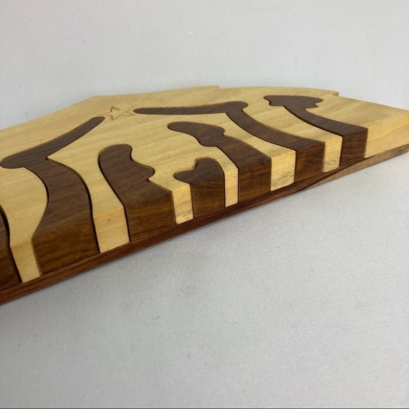 Wooden nativity puzzle decor handmade wood carving - Picture 6 of 8